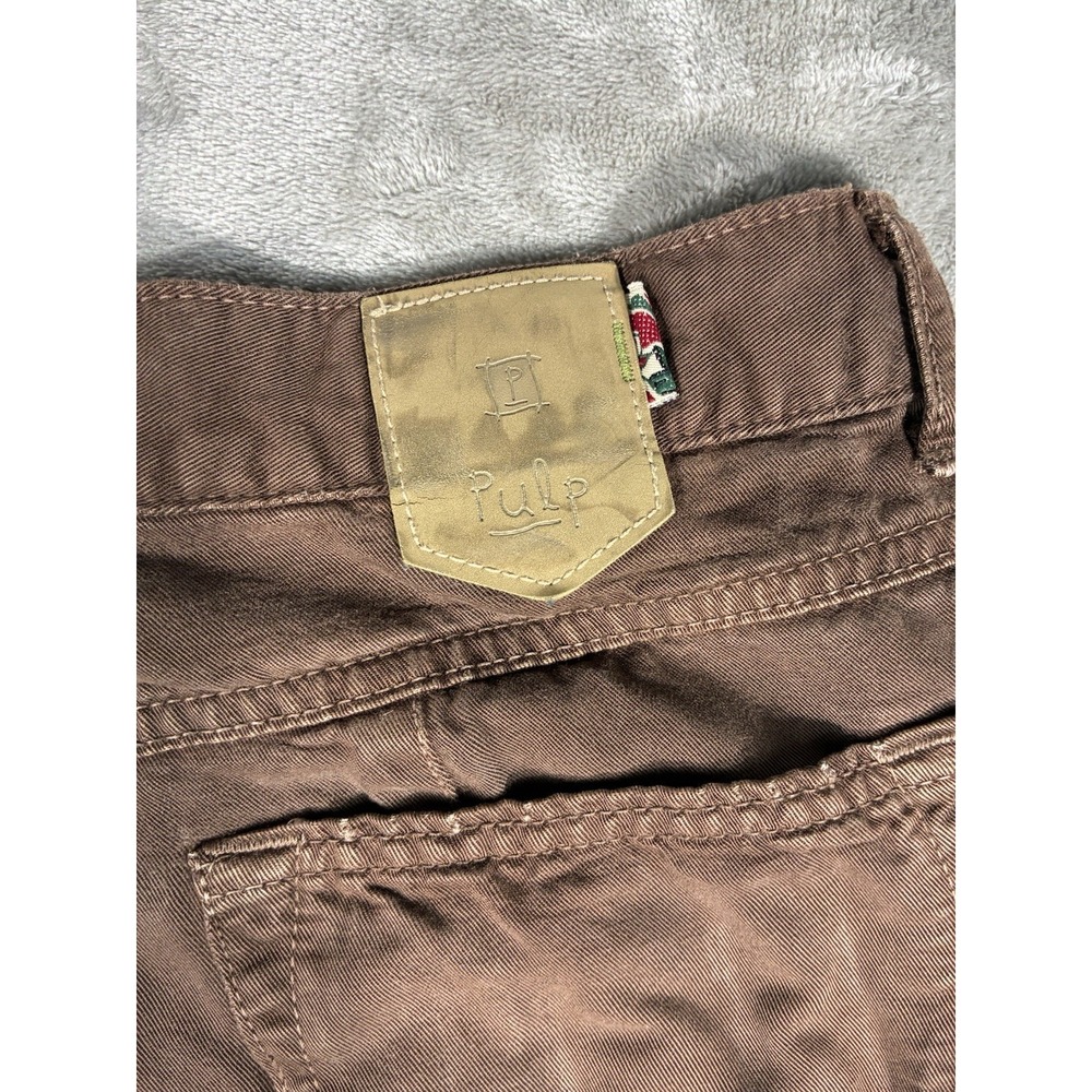 VTG Pulp‎ Pants Womens Sz 12 brown 100% Junlon Made In USA Polynosic - Picture 3 of 15